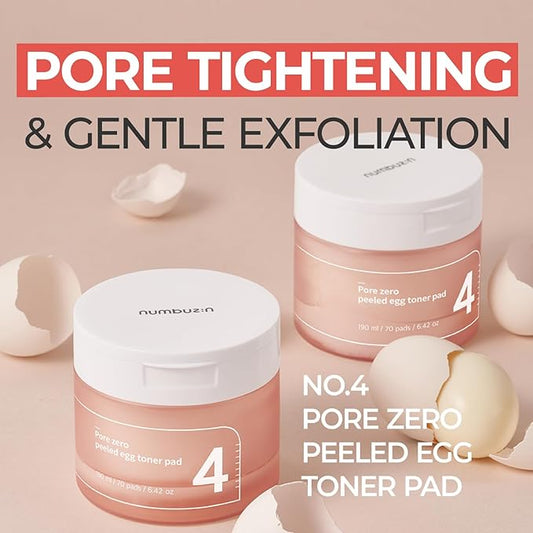 NUMBUZIN No.4 Pore Zero Peeled Egg Toner
Pad (70 Pads)