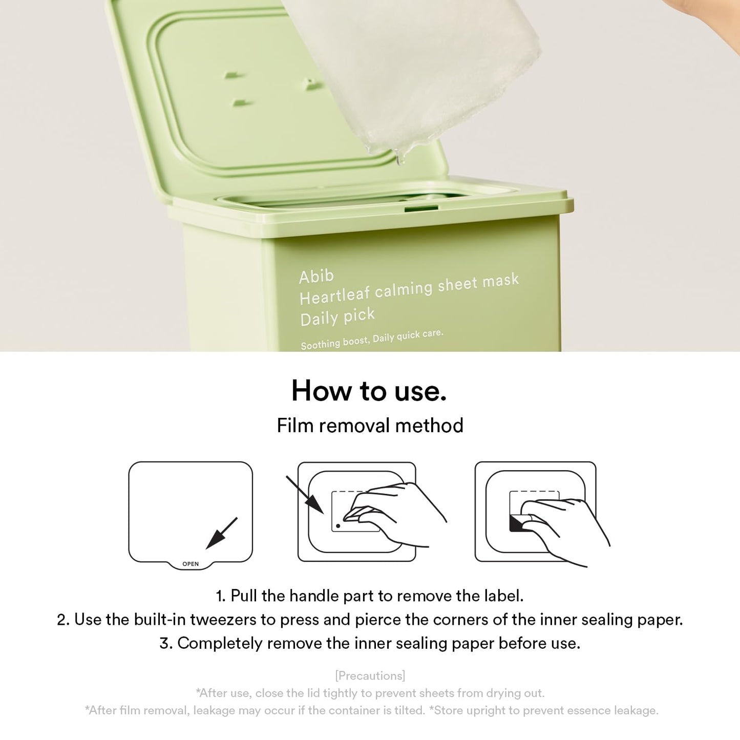 ABIB Heartleaf Sheet Mask Daily Pick [30 Sheets]