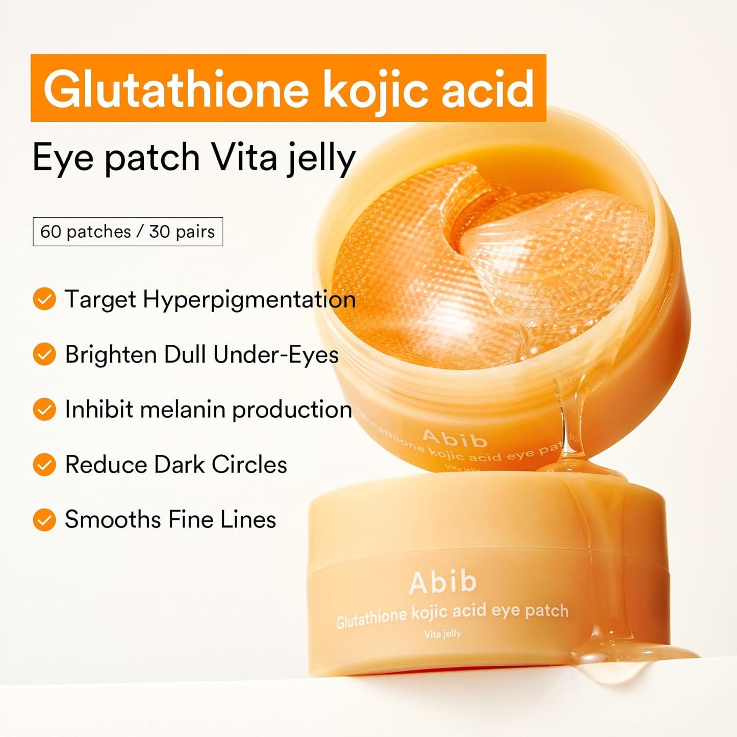 ABIB Glutathione Kojic Acid Eye Patches [60 Patches]