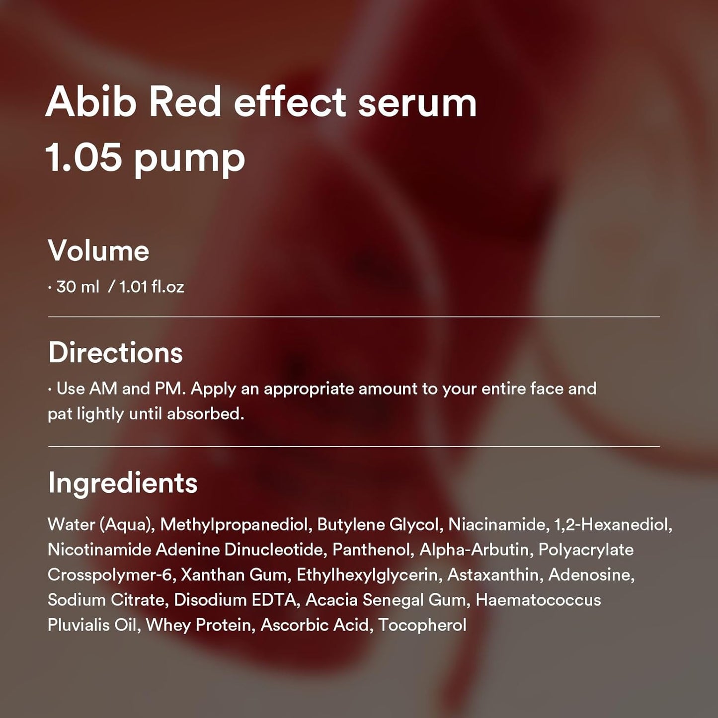 ABIB Red Effect Serum 1.05 Pump [30ml]