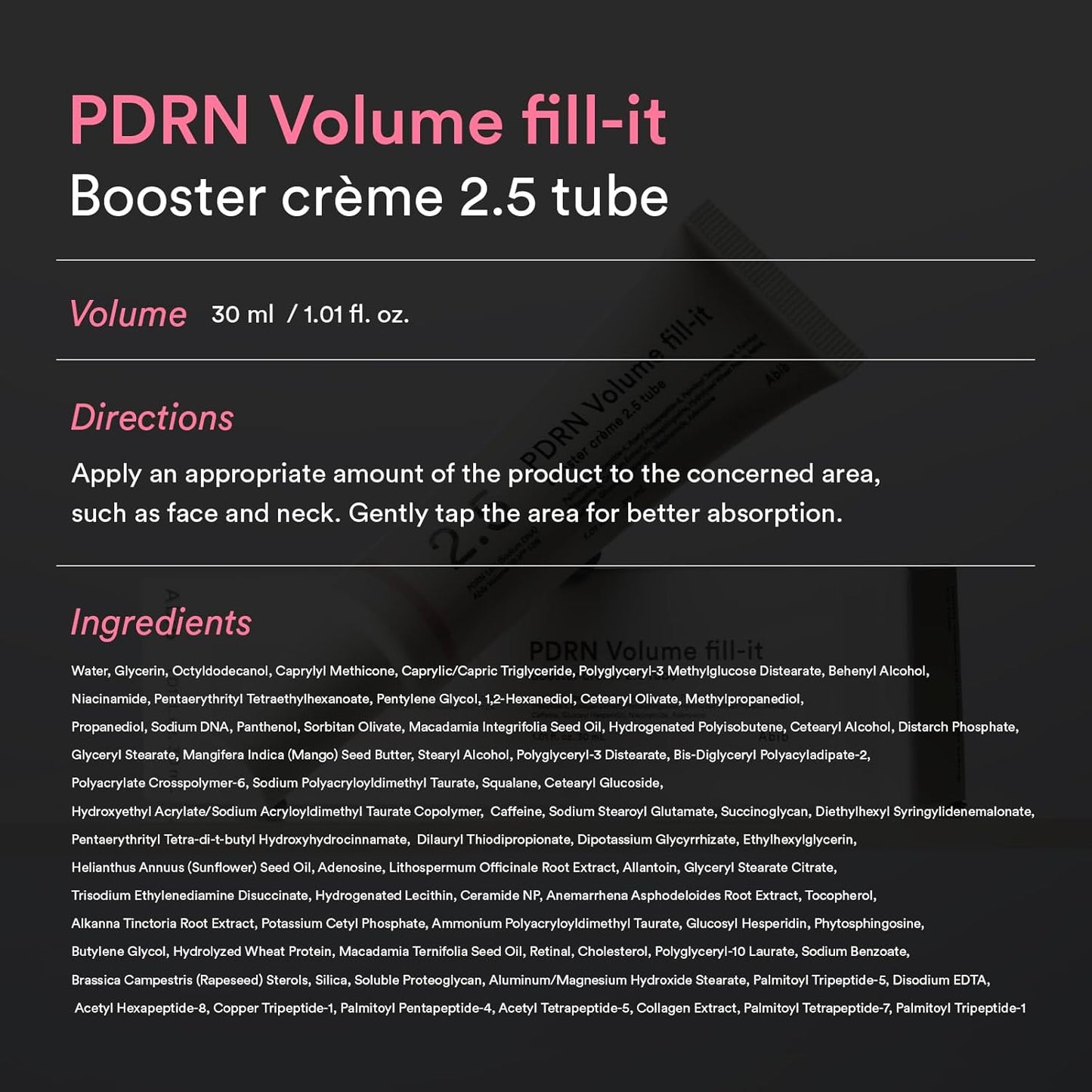 ABIB PDRN Volume Fill-it Booster Cream 2.5 Tube [30ml]