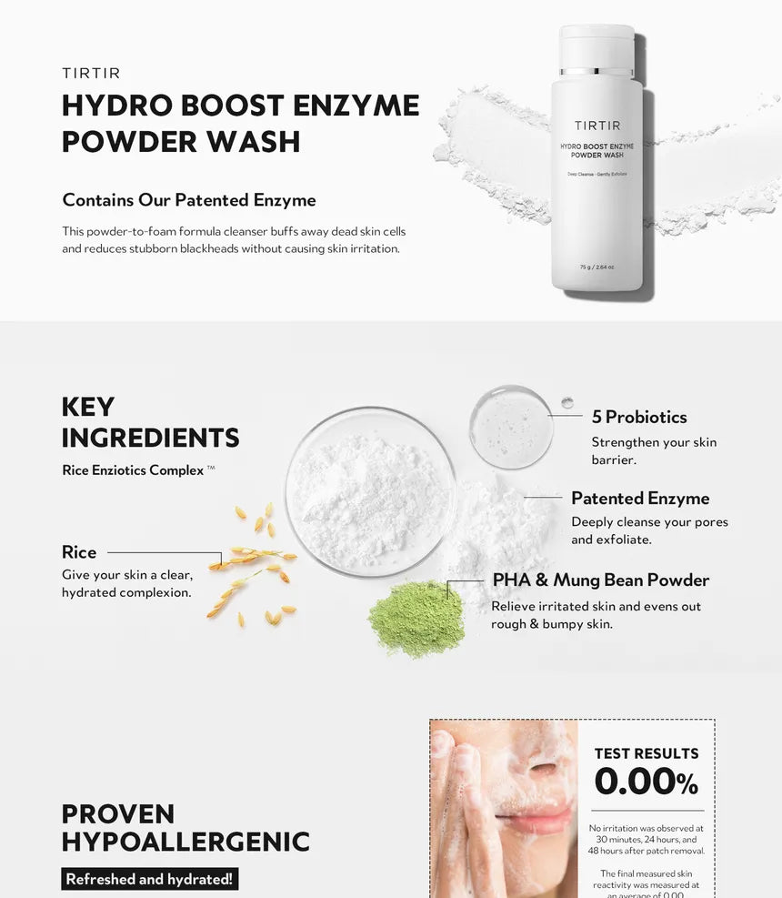 TIRTIR - Hydro Boost Enzyme Powder Wash