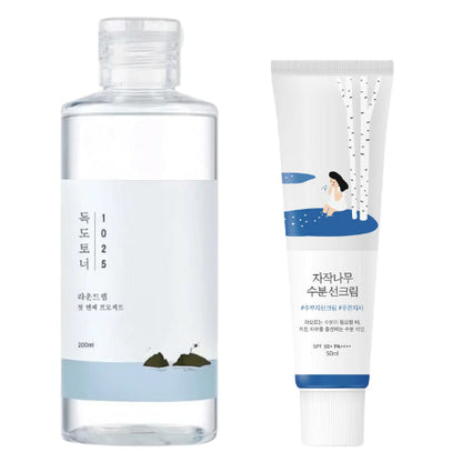 ROUNDLAB 1025 Dokdo Toner + Birch Juice Moisturizing Sunscreen Set