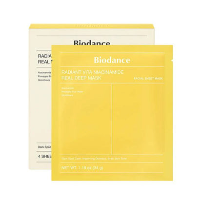 Biodance Radiant Vita Niacinamide Real Deep Mask 4PCs