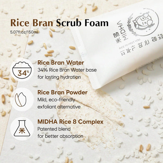 Midha Rice Bran Scrub Foam 150ml