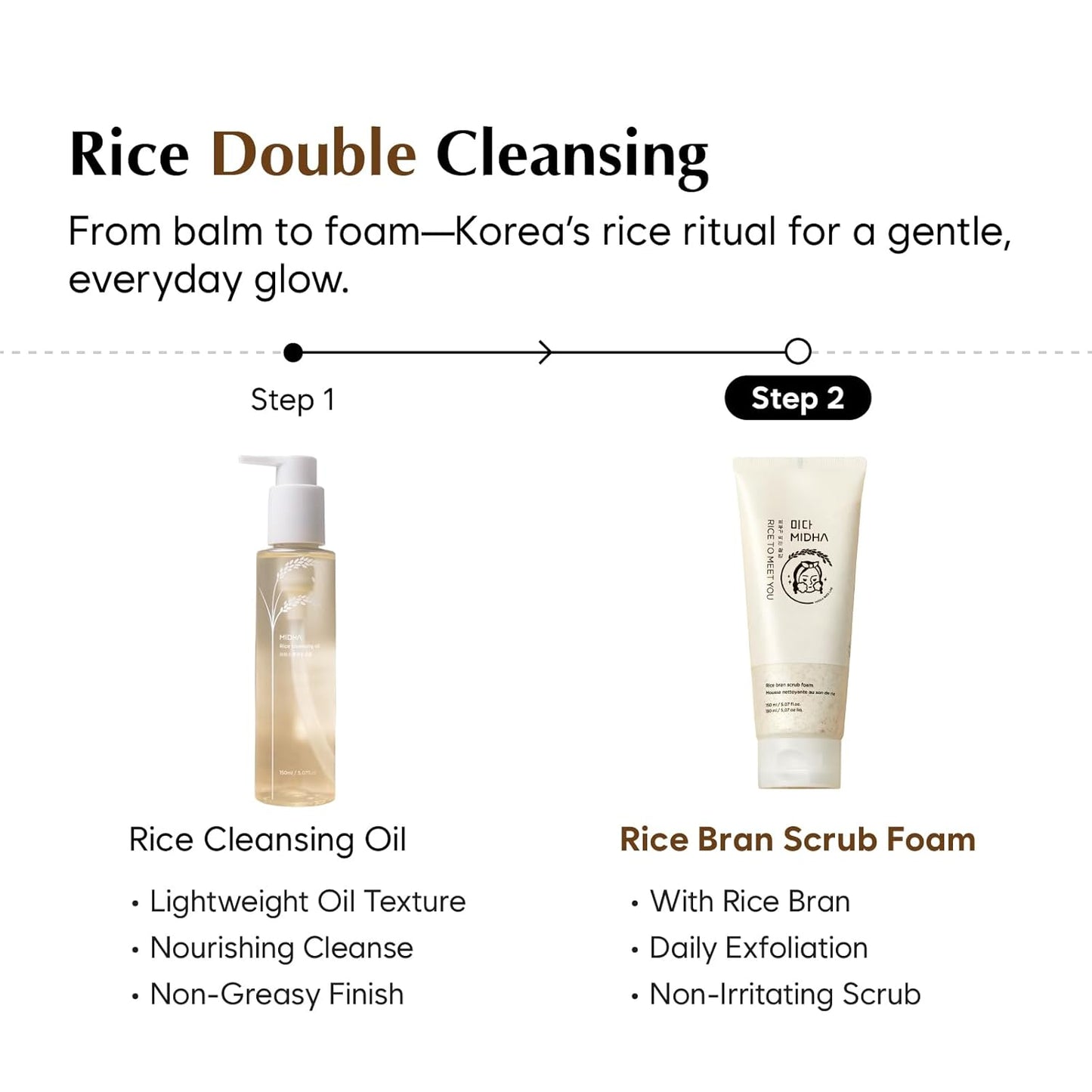 Midha Rice Bran Scrub Foam 150ml