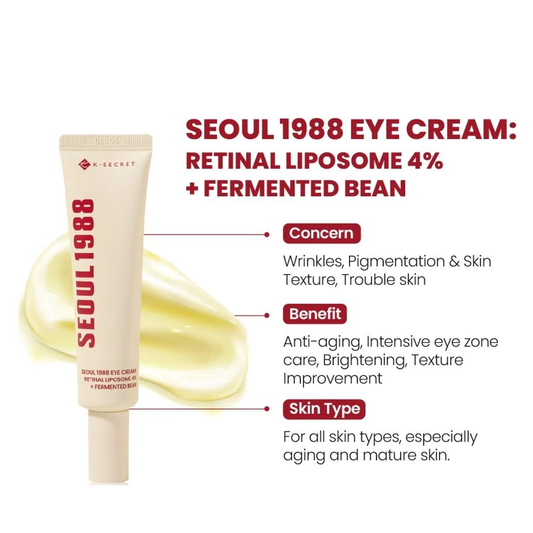 KSECRET SEOUL 1988 Eye Cream : Retinal Liposome 4% + Fermented Bean Water 30ml