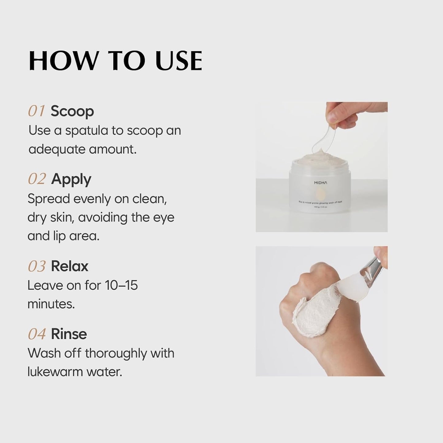 MIDHA Rice Wash Off Mask Discovery (Set 3 x 50g)